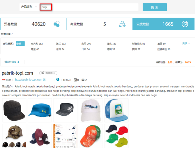 帽子数据,外贸客户,巅峰国际贸易